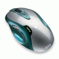 Logitech G7 Laser Cordless Mouse- Silver/Metallic Green
